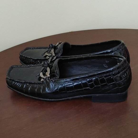 Mr. Seymour Unisex black Patten leather Kids shoes size 4 M - Picture 2 of 7